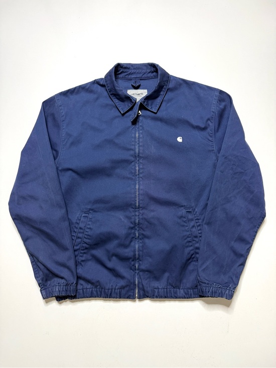 Carhartt WIP Other - Carhartt WIP Cotton Madison Full Zip Jacket Mens Medium Navy Blue Embroidered
